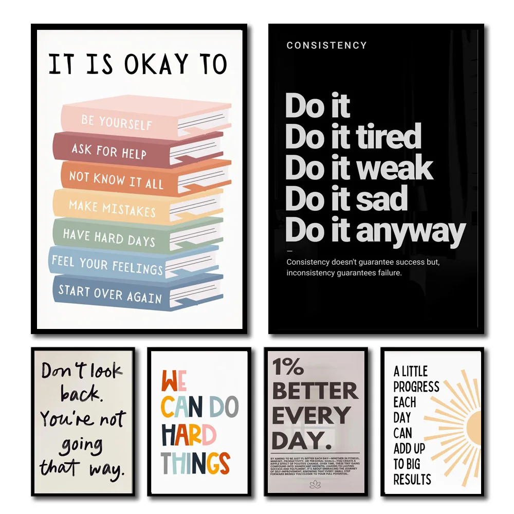 Home Decor Quotes Ideas - 1개입, 영감을 주는 명언 포스터, 벽
