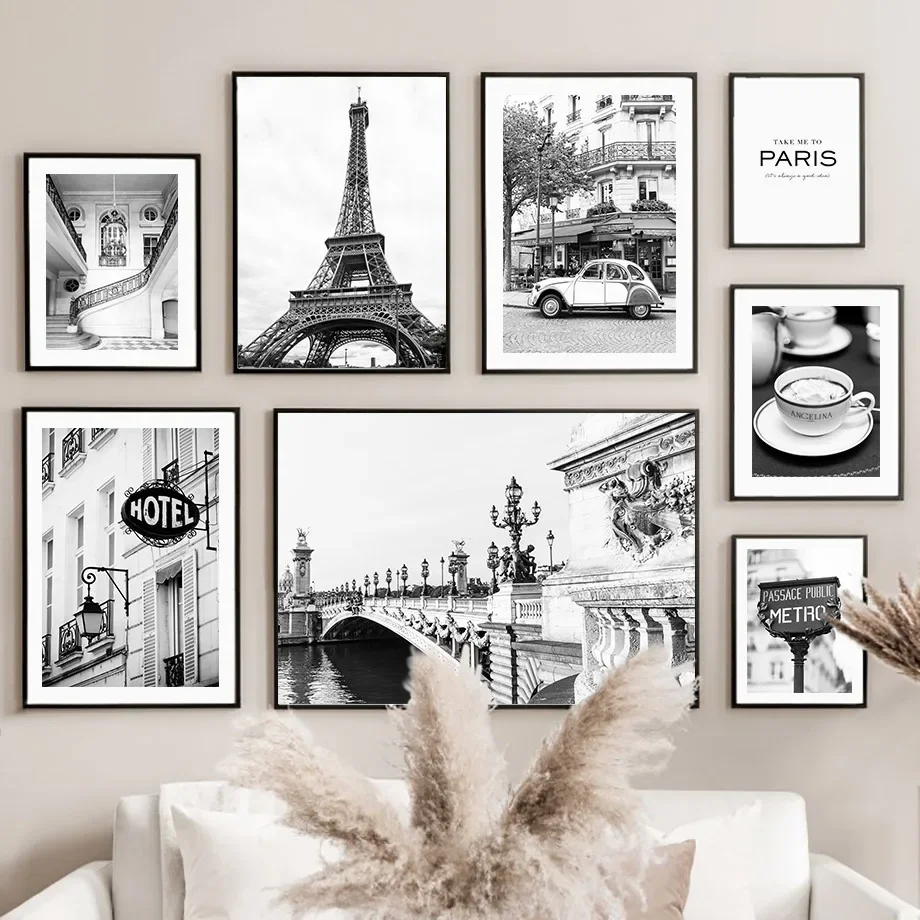 Home Decor Store - 블랙 화이트 파리 타월 카페 스토어