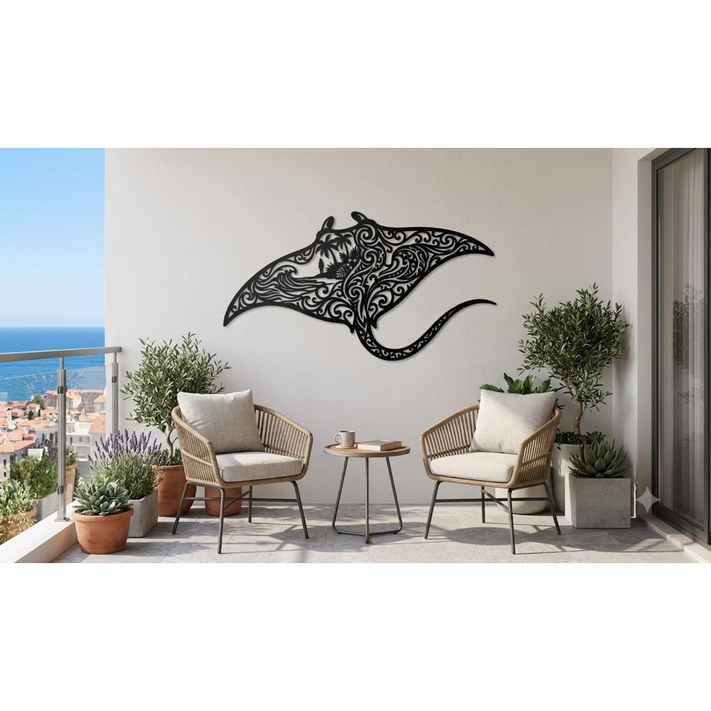 Home Decor Brand - 브랜드 트라이벌 만타 레이 금속 벽