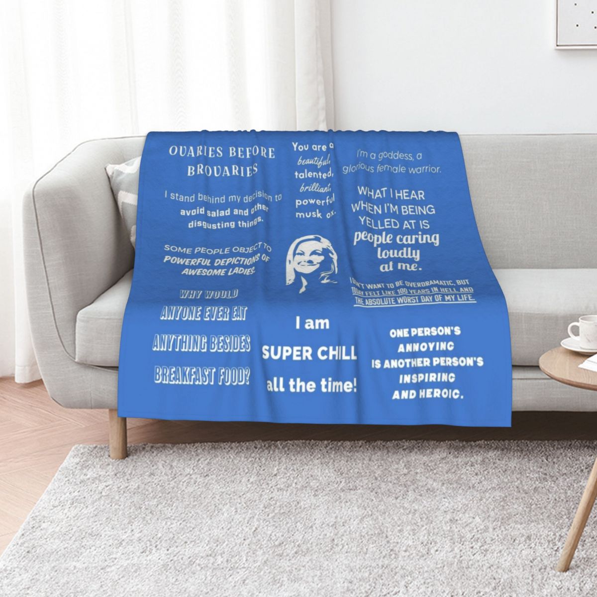 Home Decor Quotes Ideas - 레슬리 크노프 - 인용구가 새겨진 담요,