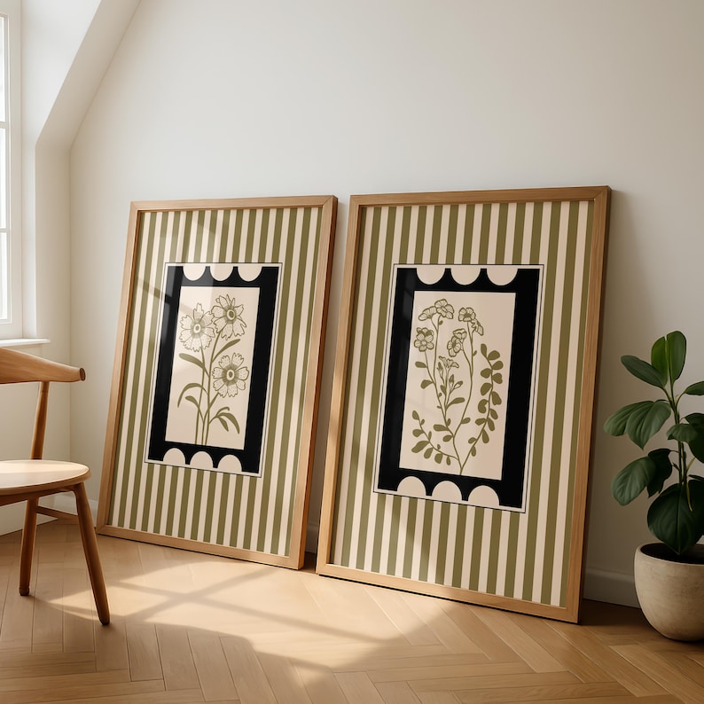 Home Decor Minimalist Style - 2개 세트 보헤미안 스타일 식물 아트