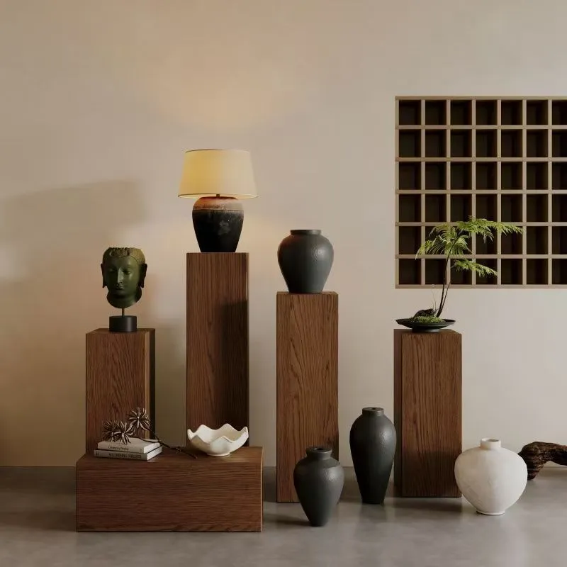 앤티크한 느낌의 나무 기둥형 화병, 사각형 와비사비 스 - Home Decor Minimalist Style 리뷰 및 가격