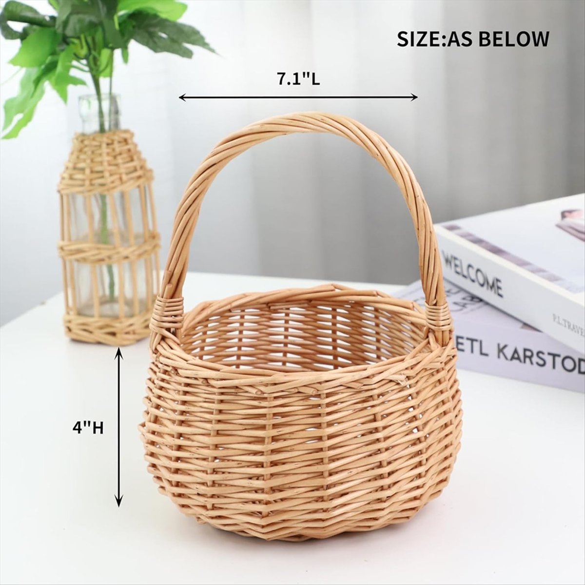손잡이가 있는 위커 피크닉 바구니, 결혼식용 버드나무  - Home Decor For Wedding 리뷰 및 가격