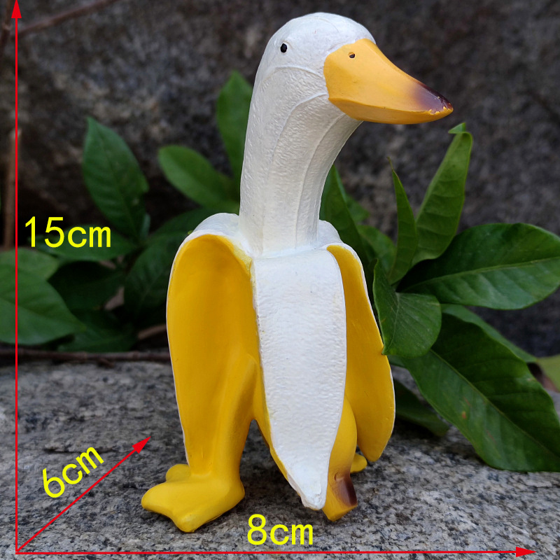 바나나 오리 크리 에이 티브 정원 장식 조각 마당 빈티 - Home Decor On Sale 리뷰 및 가격