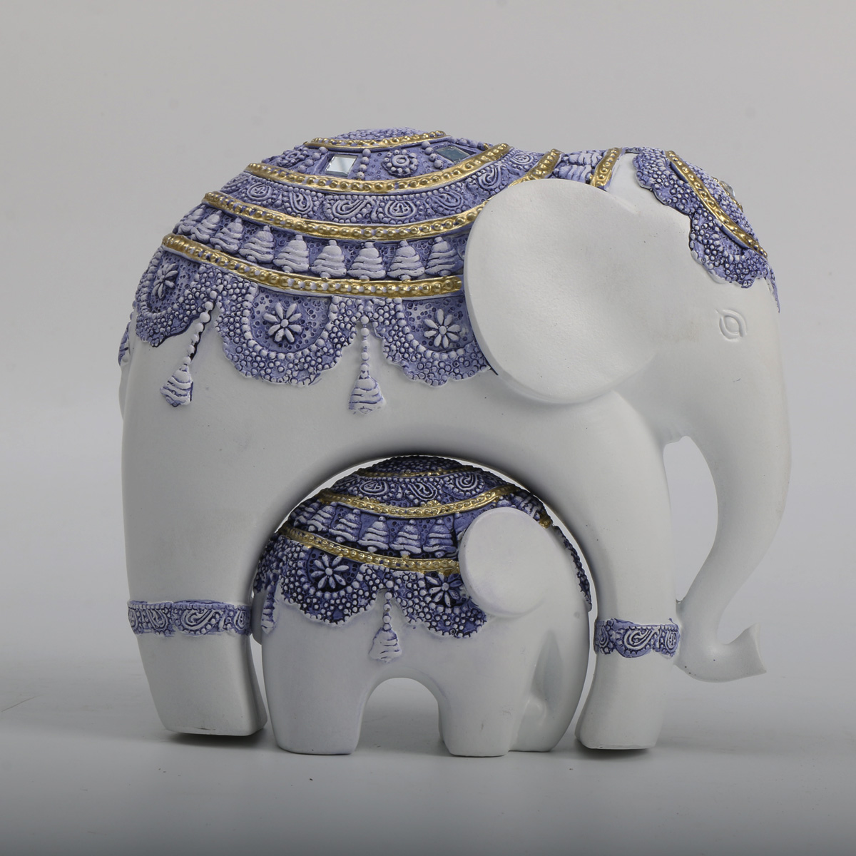 파란색과 흰색 트렁크업 코끼리 조각 - 번영과 행운을  - Home Decor On Sale 리뷰 및 가격