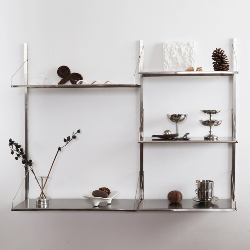 ‌ 산업 스타일 스테인리스 스틸 벽 책장 미니멀리스트  - Home Decor Minimalist Style 리뷰 및 가격