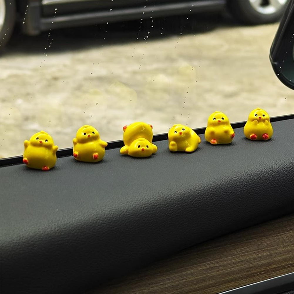 5/6pc-1set 작은 노란 오리 모델 만화 수지 자 - Home Decor Yellow 리뷰 및 가격