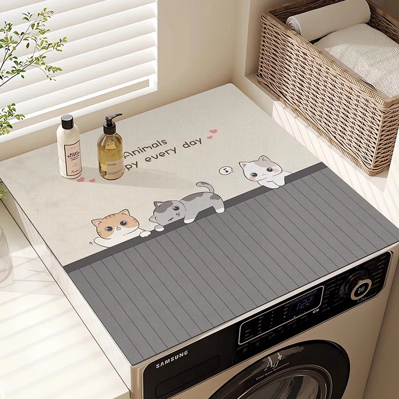 VIKAMA 미니멀리스트 만화 세탁기 커버 매트 흡수성 - Home Decor Minimalist Style 리뷰 및 가격