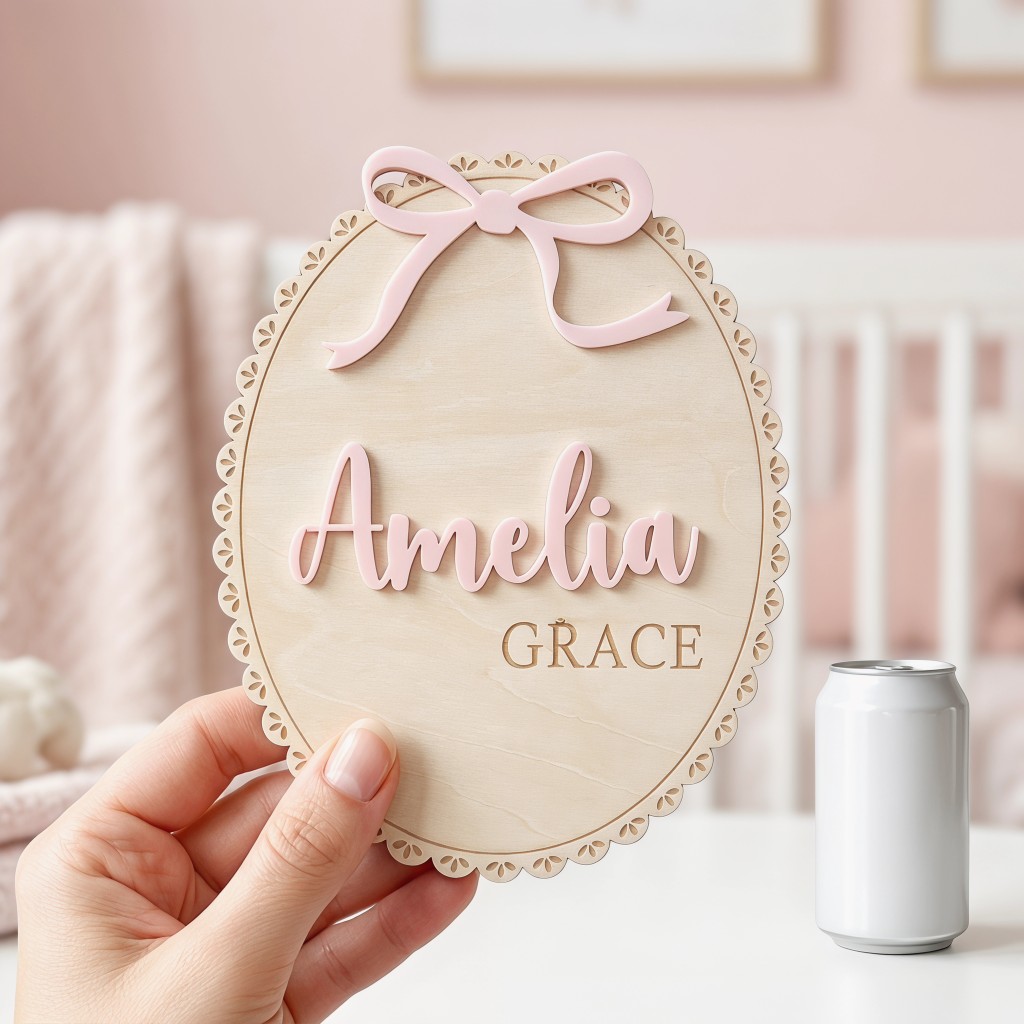 1개 맞춤형 리본 레이스 가장자리 아기 나무 이름표,  - Home Decor For Wedding 리뷰 및 가격