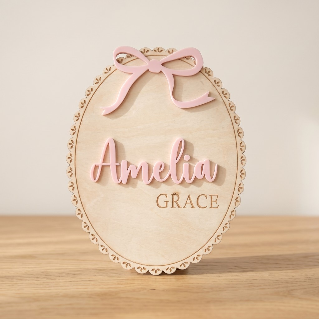 1개 맞춤형 리본 레이스 가장자리 아기 나무 이름표,  - Home Decor For Wedding 리뷰 및 가격