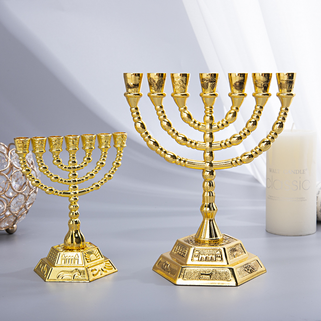 7개의 가지가 있는 메노라 유대교 가정 장식 촛대 장식 - Home Decor Free 리뷰 및 가격