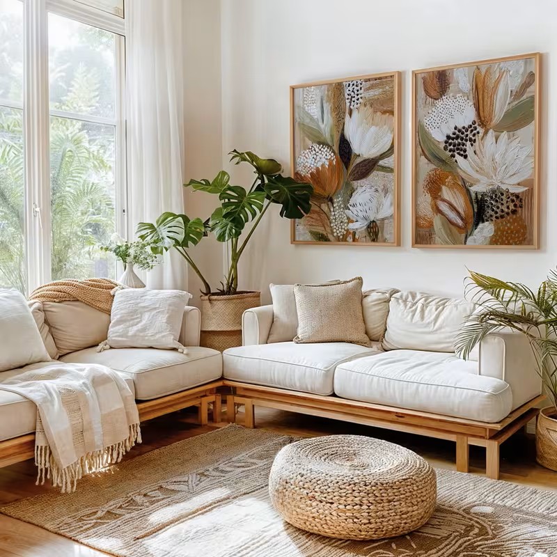 레트로 2pcs 포스터 보헤미안 스타일 식물 캔버스 추 - Home Decor Minimalist Style 리뷰 및 가격