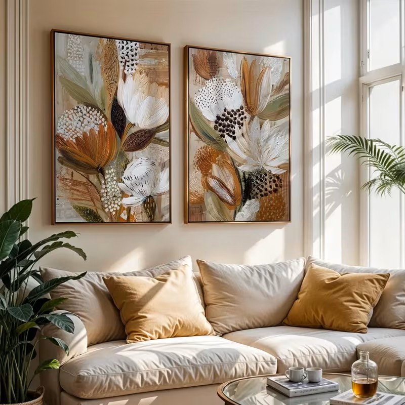 레트로 2pcs 포스터 보헤미안 스타일 식물 캔버스 추 - Home Decor Minimalist Style 리뷰 및 가격