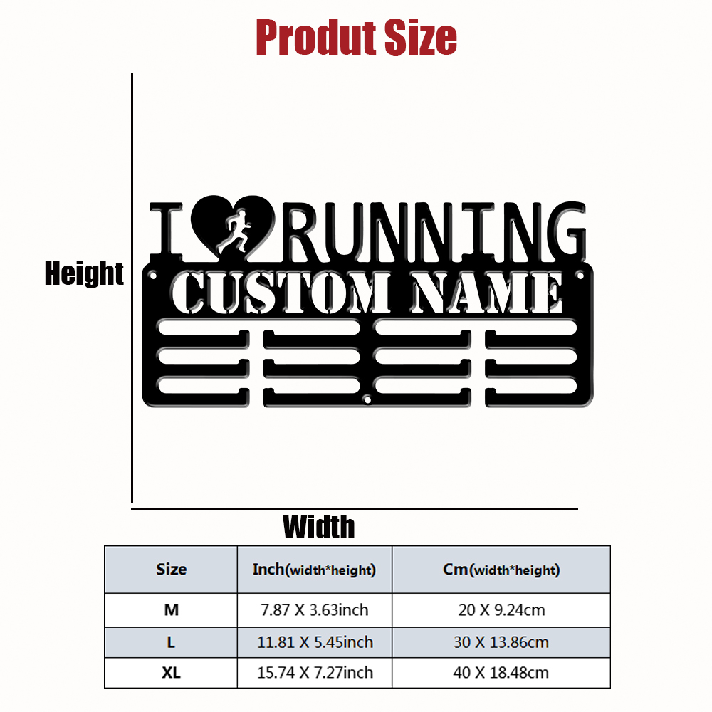 맞춤형 I Love Running 금속 메달 진열대,  - Home Decor For Wedding 리뷰 및 가격