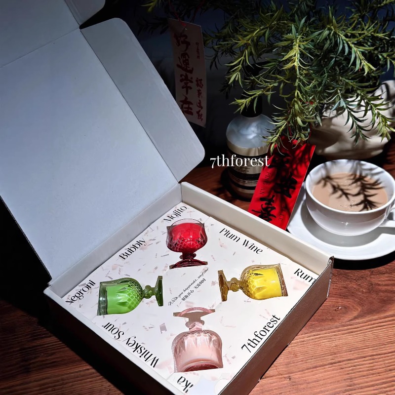 향초 선물 세트 와인잔 모양 4가지 향 오래 지속되는  - Home Decor Kit 리뷰 및 가격