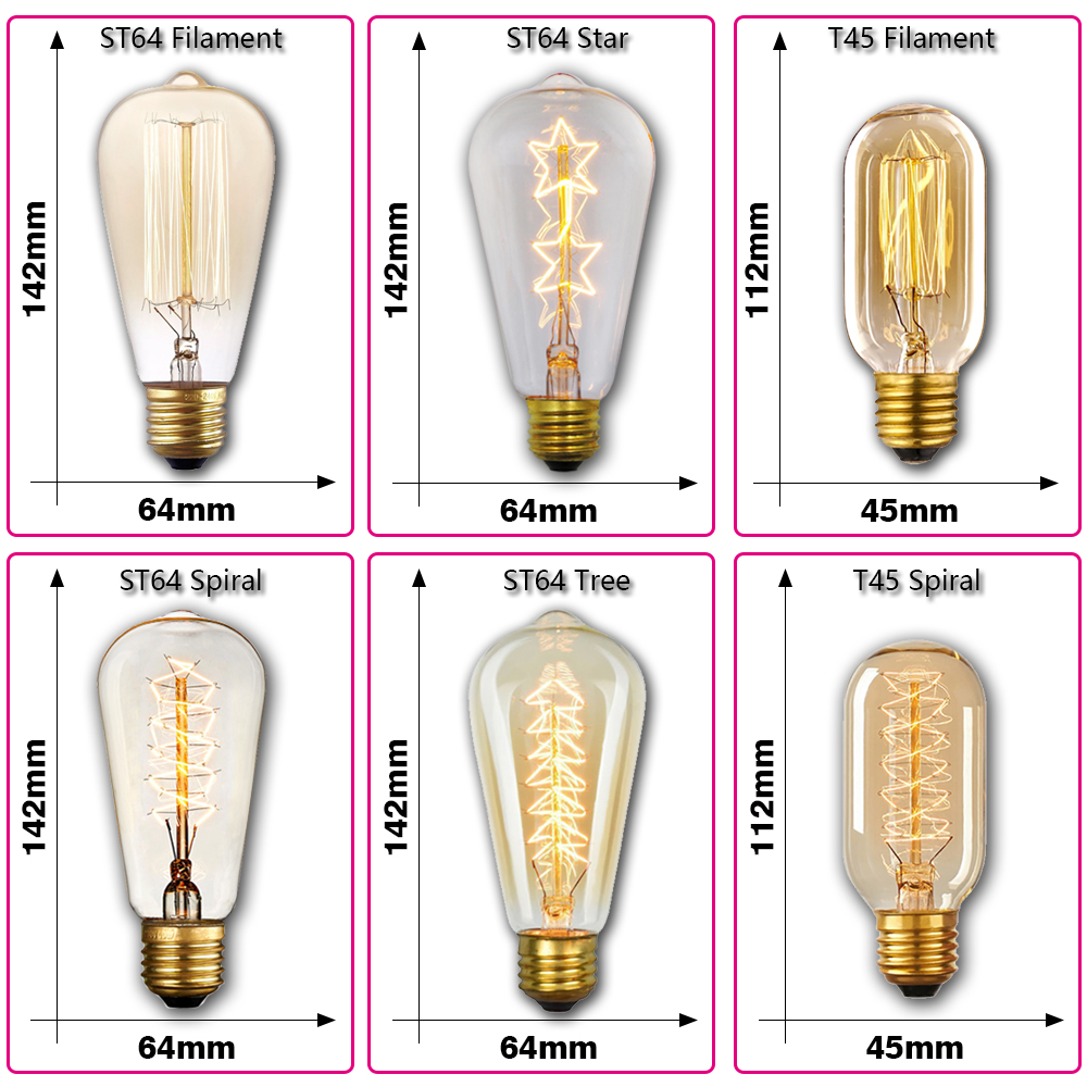 레트로 에디슨 전구 E27 40W 220V A60 ST - Home Decor Retro 리뷰 및 가격