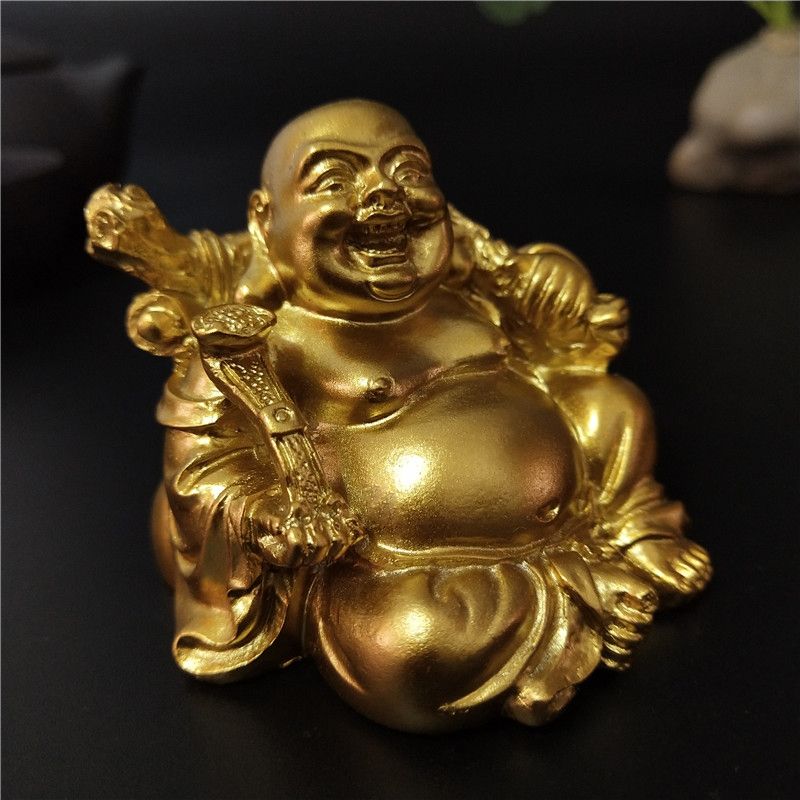 황금 앉아있는 풍수 Maitreya 부처상, 웃는 부처 - Home Decor On Sale 리뷰 및 가격