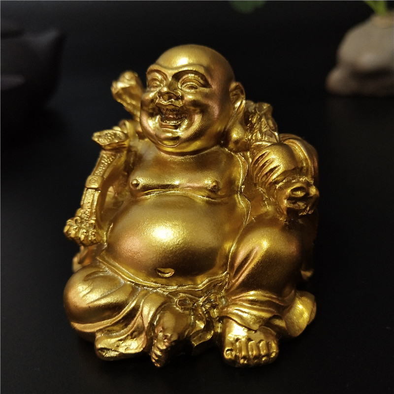 황금 앉아있는 풍수 Maitreya 부처상, 웃는 부처 - Home Decor On Sale 리뷰 및 가격