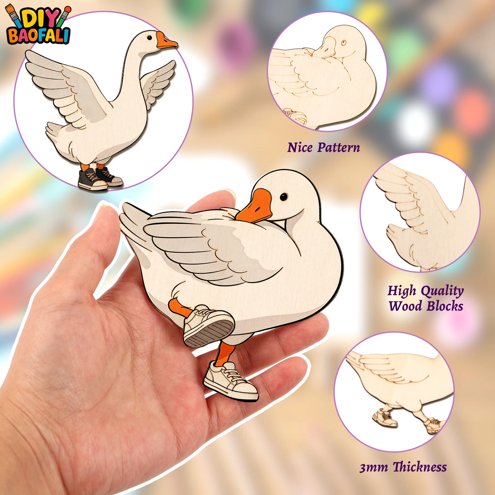 20개 미완성 목재 공예 세트 4종 거위 장식품 목재  - Home Decor Kit 리뷰 및 가격