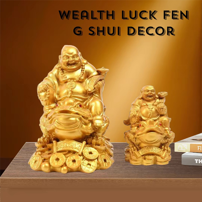 수지로 제작된 황금색 매미 마이트레야 부처님 풍수 재물 - Home Decor On Sale 리뷰 및 가격