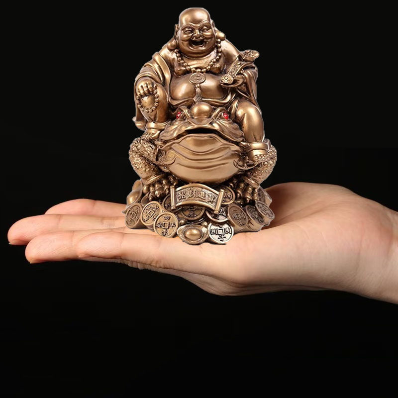 수지로 제작된 황금색 매미 마이트레야 부처님 풍수 재물 - Home Decor On Sale 리뷰 및 가격